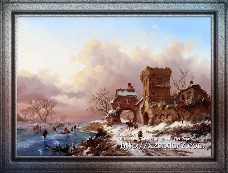 Winter Landscape With Travelers by Frederik Kruseman