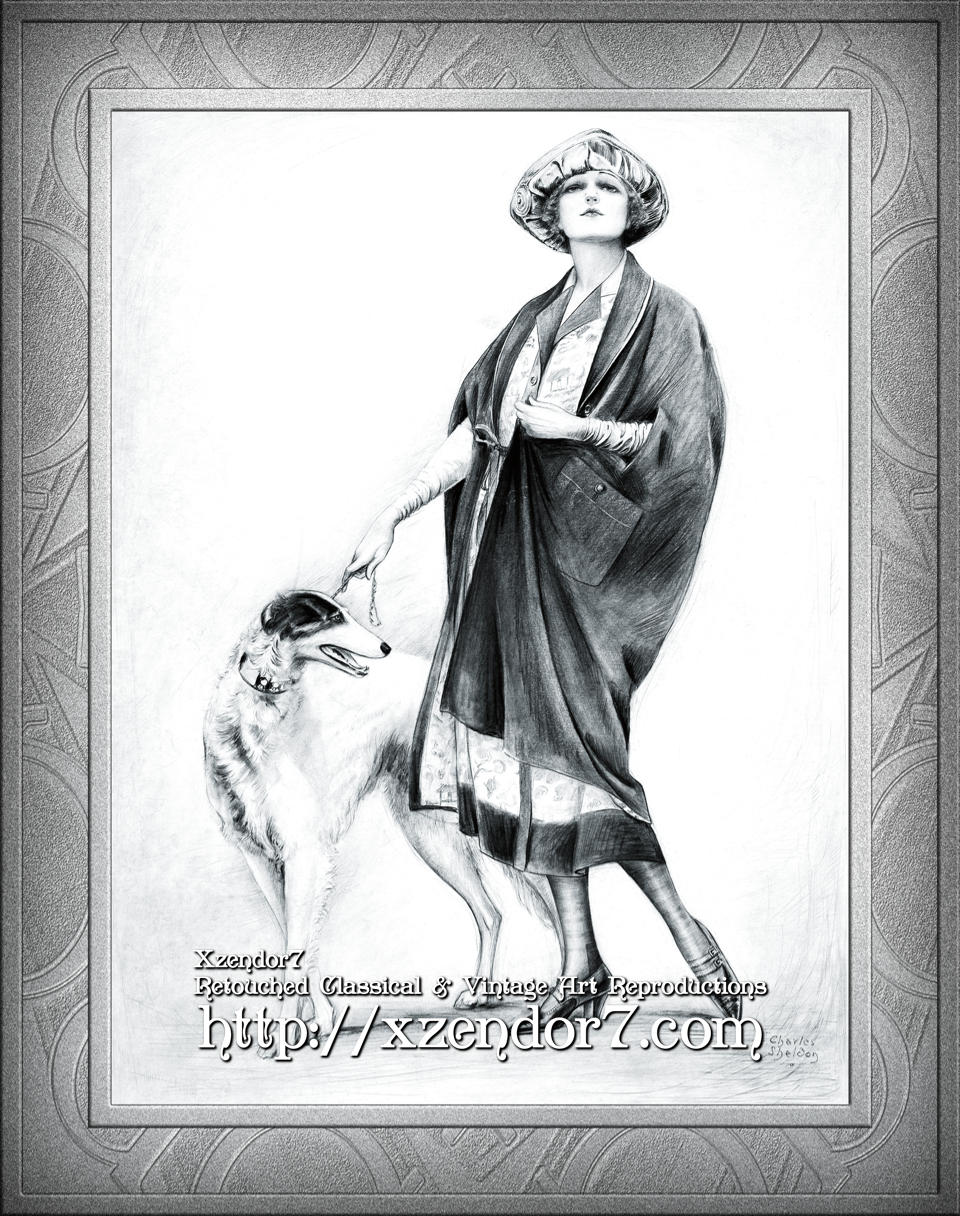 Damsel and Her Saluki by Charles Gates Sheldon