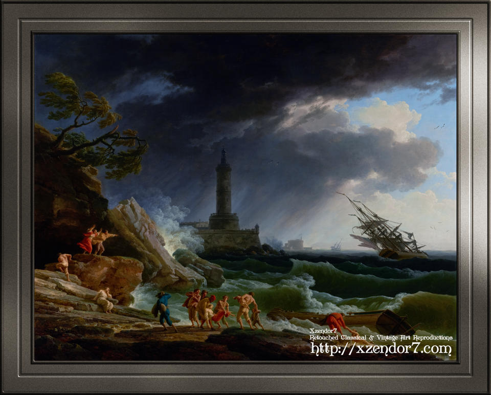 A Storm on a Mediterranean Coast by Claude Joseph Vernet