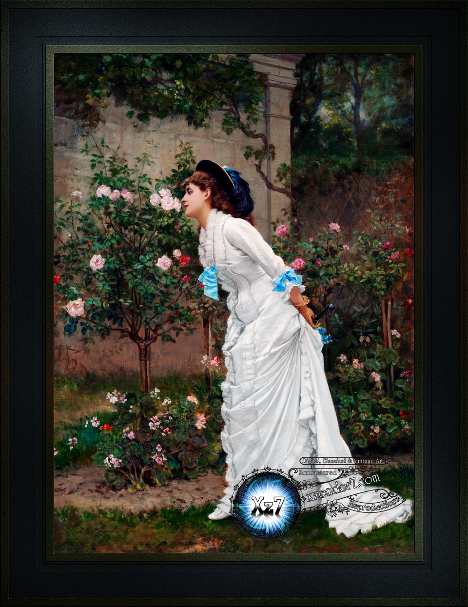 Woman And Roses by Auguste Toulmouche